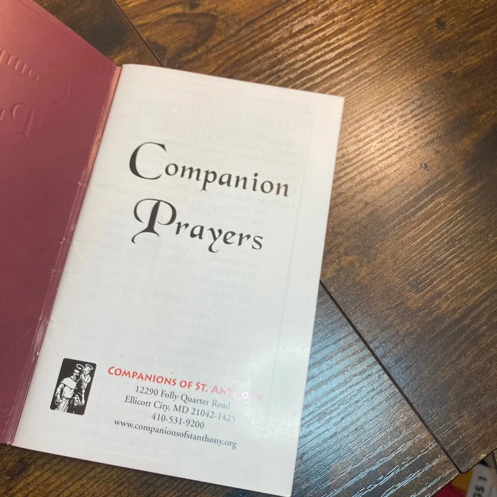 Companion Prayers Guide St Anthony Padua Catholic Prayer Booklet Red Gold Foil